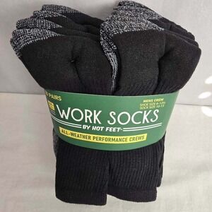 All Weather Performance Men Work Socks 10 Pairs Cotton Shoe Size 6-12.5 No Sweat
